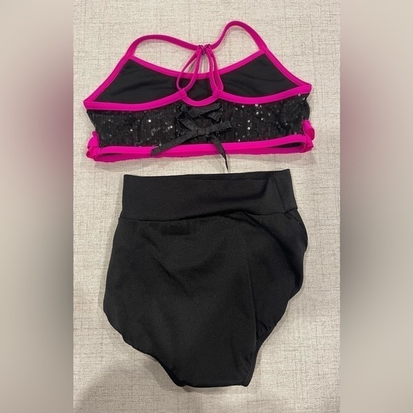 CAPEZIO & BODY WRAPPERS 2-piece dance comp convention. Black & hot pink. Large - Picture 6 of 6